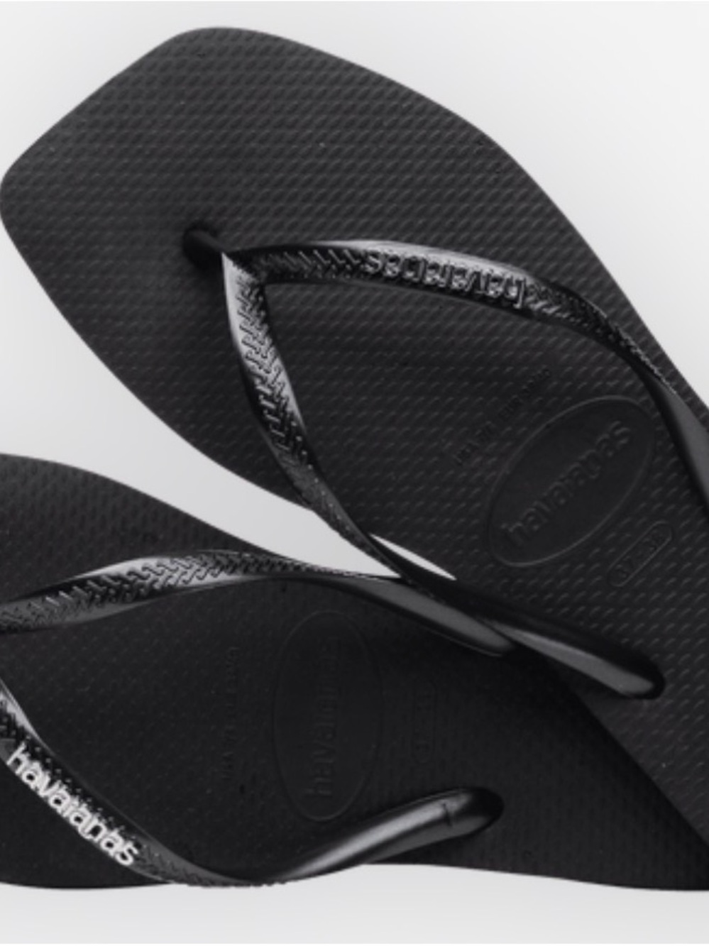 Havaianas Women's Slim Flip Sandals in Black Size 33/34 BR - 3/4 Y US